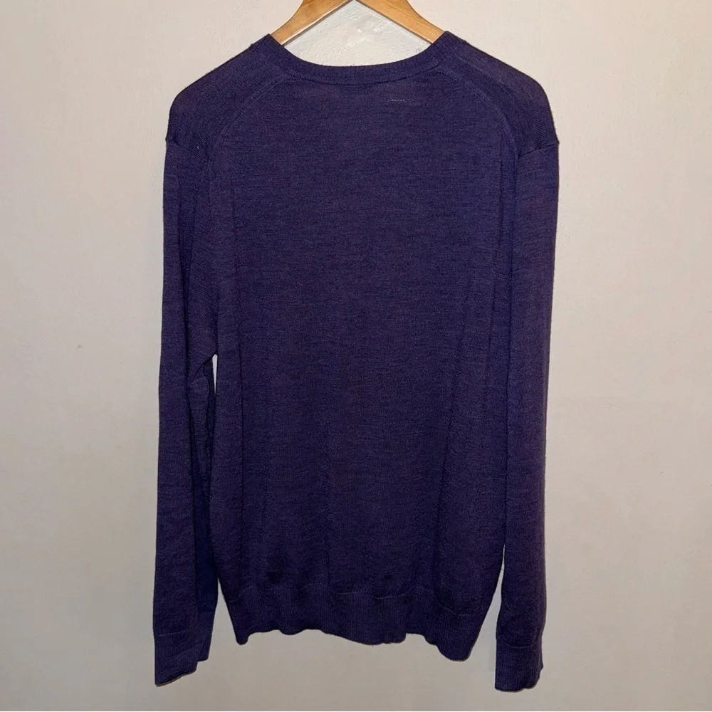 Gap Extra Fine Merino Wool Men’s V-neck Purple Sweater Size Extra Large